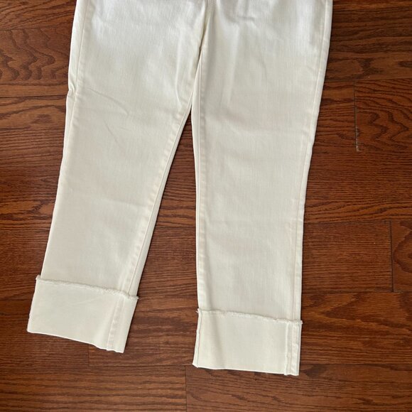 NWT TALBOTS Flawless Straight Crop White Denim Cuffed Jeans Size 6 NEW WITH TAGS - Picture 4 of 9